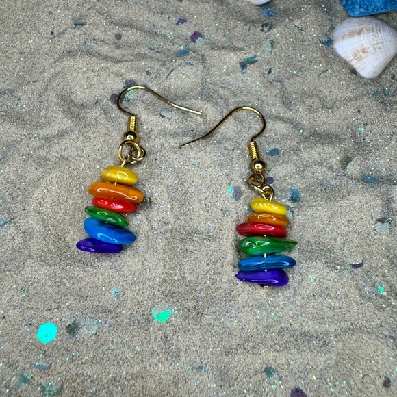 Colorful Crystal Pride Earrings - Picture 4 of 4